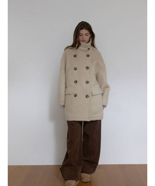 ASURA（アスラ）の「WINTER HAZE COAT (BEIGE)（チェスターコート・レディース・その他・OS）」の2枚目の写真