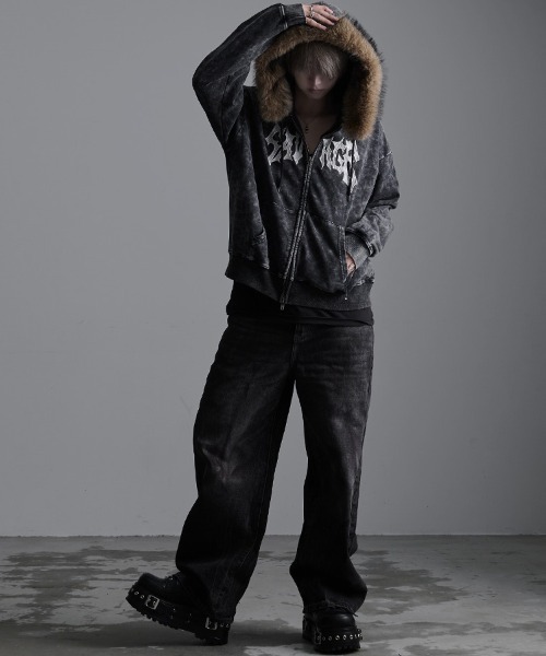 SILVER BULLET（シルバーバレット）の「『SILVER BULLET SELECT AP/シルバーバレットセレクト』フェイクファー付き長袖ZIPパーカー（パーカー・メンズ・ブラック/チャコール・M/L）」の16枚目の写真