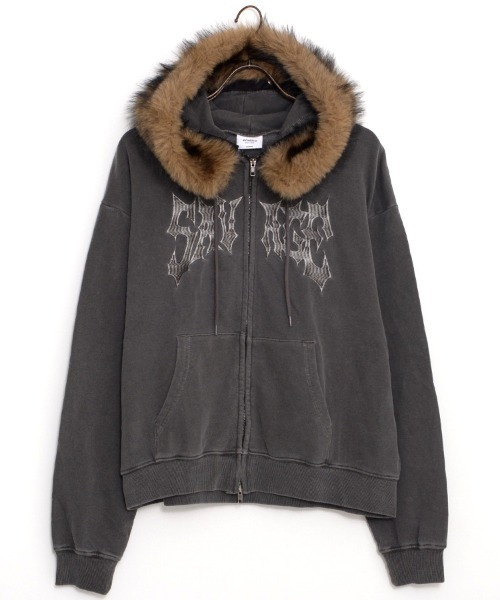 SILVER BULLET（シルバーバレット）の「『SILVER BULLET SELECT AP/シルバーバレットセレクト』フェイクファー付き長袖ZIPパーカー（パーカー・メンズ・ブラック/チャコール・M/L）」の5枚目の写真