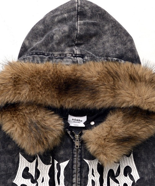 SILVER BULLET（シルバーバレット）の「『SILVER BULLET SELECT AP/シルバーバレットセレクト』フェイクファー付き長袖ZIPパーカー（パーカー・メンズ・ブラック/チャコール・M/L）」の6枚目の写真