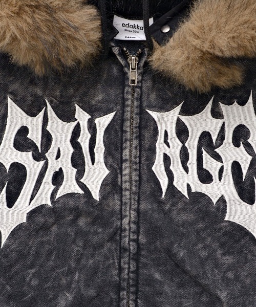 SILVER BULLET（シルバーバレット）の「『SILVER BULLET SELECT AP/シルバーバレットセレクト』フェイクファー付き長袖ZIPパーカー（パーカー・メンズ・ブラック/チャコール・M/L）」の9枚目の写真