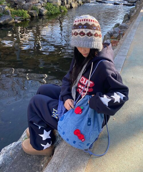 FREEMARIO（フリーマリオ）の「FMOスターワイドトレーニングパンツ[ネイビー]（スウェットパンツ・レディース・ネイビー・MEDIUM/LARGE）」の3枚目の写真