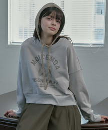 MOIREMOA（モアレモア）の「Fade crop sweatshirt -gray（スウェット）」