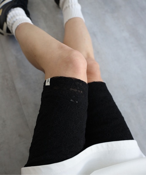 YENNA（イェンナ）の「【ルーズハーフレギンス/バイカーパンツ】レースバイカー/チュールバイカー（レギンス/スパッツ・レディース・ブラック系その他/アイボリー/ブラック/ブラウン系その他/ブラウン/ホワイト系その他・FREE）」の21枚目の写真