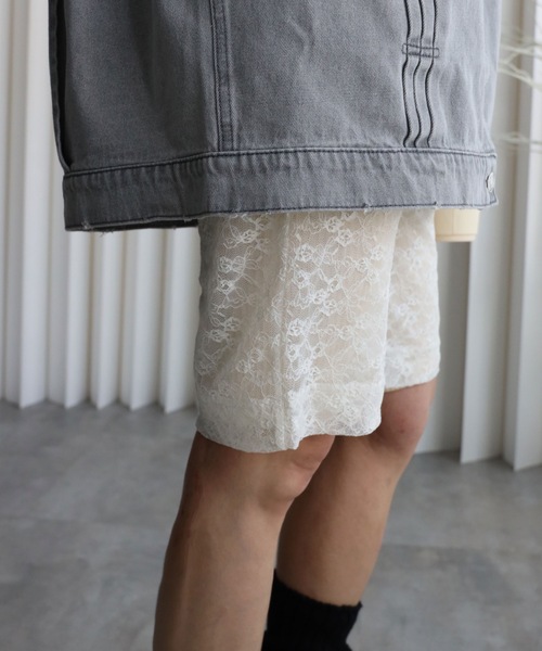 YENNA（イェンナ）の「【ルーズハーフレギンス/バイカーパンツ】レースバイカー/チュールバイカー（レギンス/スパッツ・レディース・ブラック系その他/アイボリー/ブラック/ブラウン系その他/ブラウン/ホワイト系その他・FREE）」の10枚目の写真