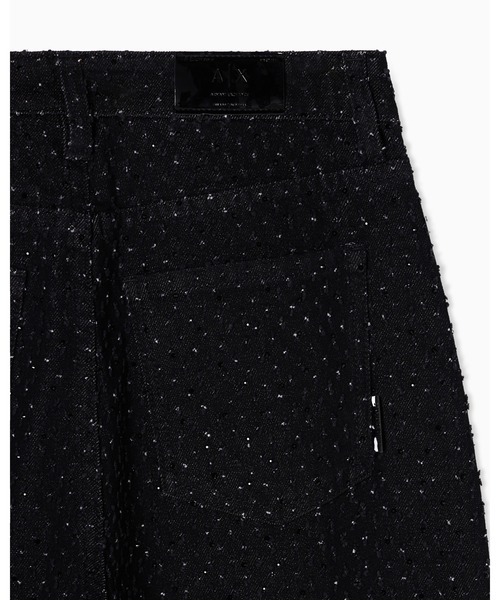ARMANI EXCHANGE(アルマーニエクスチェンジ)の「【A|X アルマーニ エクスチェンジ】ストラス ブラックデニムパンツ_J38 RELAXED(デニムパンツ・レディース・ブラック・28inch/27inch/26inch/25inch/24inch)」の3枚目の写真