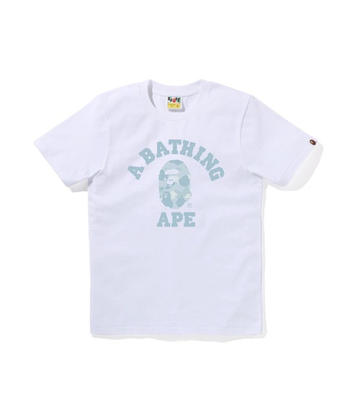 A BATHING APE(アベイシングエイプ)の「PASTEL COLOR CAMO COLLEGE TEE(Tシャツ/カットソー・レディース・ブラック×ピンク/ブラック×ブルー/ホワイト×ピンク/ホワイト×ブルー・MEDIUM/SMALL/XX-SMALL/X-SMALL)」の2枚目の写真