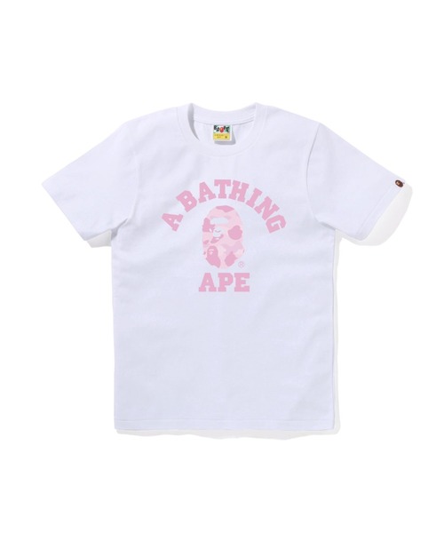 A BATHING APE(アベイシングエイプ)の「PASTEL COLOR CAMO COLLEGE TEE(Tシャツ/カットソー・レディース・ブラック×ピンク/ブラック×ブルー/ホワイト×ピンク/ホワイト×ブルー・MEDIUM/SMALL/XX-SMALL/X-SMALL)」の3枚目の写真