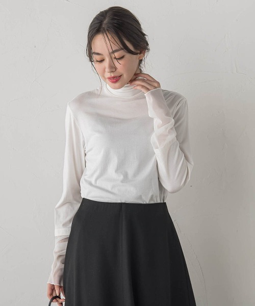 ドロワットロートレアモン（Droite lautreamont）/ウォッシャブルベア天竺カットソー≪洗濯機で洗える≫ セール】ウォッシャブルベア天竺カットソー≪洗濯機で洗える≫（T