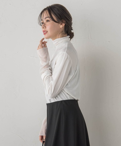 Droite lautreamont（ドロワットロートレアモン）の「ウォッシャブルベア天竺カットソー≪洗濯機で洗える≫（Tシャツ/カットソー・レディース・オフホワイト・M）」の4枚目の写真