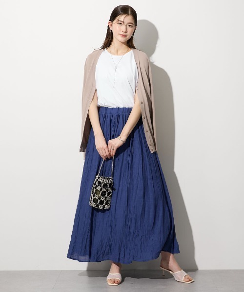 slattgir(スラットジール)の「高身長 ふわっと軽やかエアリースラブスカート(トールサイズ)(スカート・レディース・ブラック/ブルー/グレー/モカ・TM/TL/TLL/T3L/T4L/T5L)」の10枚目の写真