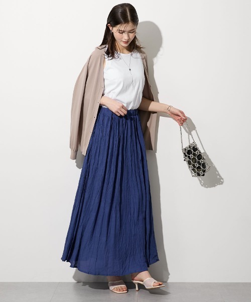 slattgir(スラットジール)の「高身長 ふわっと軽やかエアリースラブスカート(トールサイズ)(スカート・レディース・ブラック/ブルー/グレー/モカ・TM/TL/TLL/T3L/T4L/T5L)」の13枚目の写真