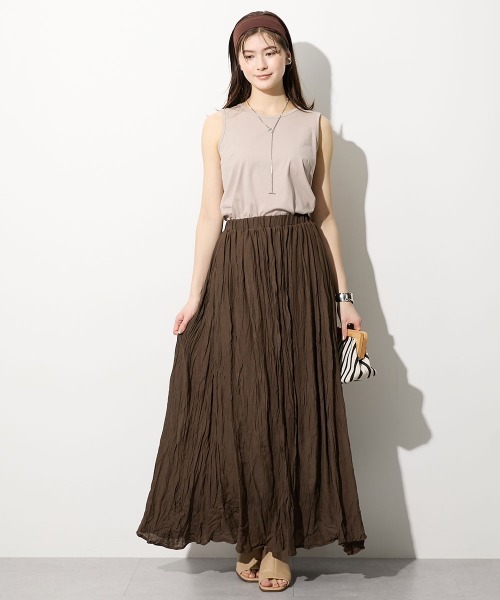 slattgir(スラットジール)の「高身長 ふわっと軽やかエアリースラブスカート(トールサイズ)(スカート・レディース・ブラック/ブルー/グレー/モカ・TM/TL/TLL/T3L/T4L/T5L)」の20枚目の写真