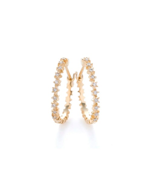 sowi(ソーイ)の「K10YG ダイヤモンド スターダスト フープピアス(L)(ピアス(両耳用)・レディース・ゴールド・フリ-)」の4枚目の写真