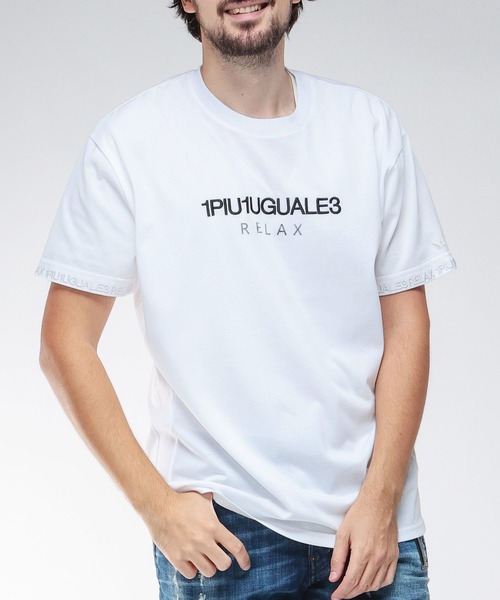 1PIU1UGUALE3 RELAX (ウノピゥウノウグァーレトレ リラックス)の「1PIU1UGUALE3 RELAX (ウノ ピュ ウノ ウグァーレ トレ リラックス) フロント刺繍&バックライン ストーンロゴ 半袖 Tシャツ 1PRUST26087SZ メンズ(Tシャツ/カットソー・メンズ・ホワイト/ブラック・S/M/L/2XL/XL)」の6枚目の写真