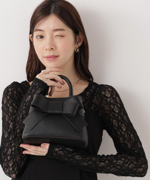 PROPORTION BODY DRESSING（プロポーションボディドレッシング）の「フロントリボンバッグミニ / 1216181105（ショルダーバッグ・レディース・イエロー/ブラック/アイボリー/ピンク/ホワイト/ブルー・ﾌﾘ-）」の8枚目の写真