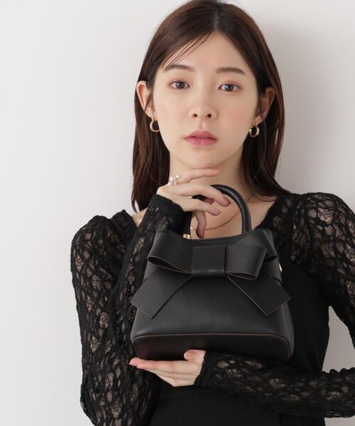 PROPORTION BODY DRESSING（プロポーションボディドレッシング）の「フロントリボンバッグミニ / 1216181105（ショルダーバッグ・レディース・イエロー/ブラック/アイボリー/ピンク/ホワイト/ブルー・ﾌﾘ-）」の9枚目の写真