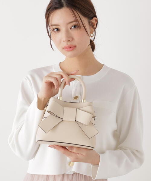 PROPORTION BODY DRESSING（プロポーションボディドレッシング）の「フロントリボンバッグミニ / 1216181105（ショルダーバッグ・レディース・イエロー/ブラック/アイボリー/ピンク/ホワイト/ブルー・ﾌﾘ-）」の12枚目の写真