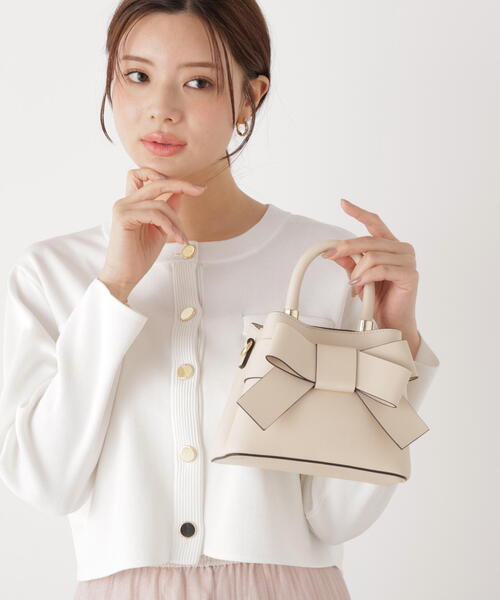 PROPORTION BODY DRESSING（プロポーションボディドレッシング）の「フロントリボンバッグミニ / 1216181105（ショルダーバッグ・レディース・イエロー/ブラック/アイボリー/ピンク/ホワイト/ブルー・ﾌﾘ-）」の13枚目の写真