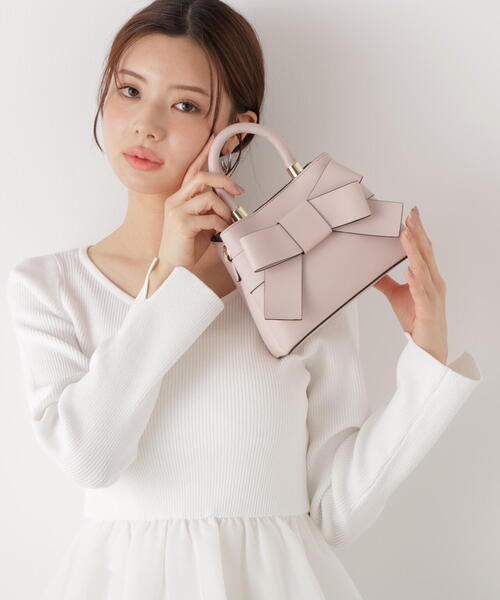 PROPORTION BODY DRESSING（プロポーションボディドレッシング）の「フロントリボンバッグミニ / 1216181105（ショルダーバッグ・レディース・イエロー/ブラック/アイボリー/ピンク/ホワイト/ブルー・ﾌﾘ-）」の6枚目の写真