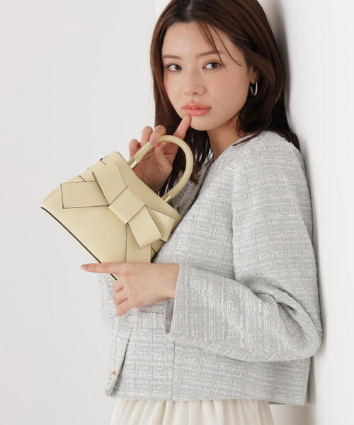 PROPORTION BODY DRESSING（プロポーションボディドレッシング）の「フロントリボンバッグミニ / 1216181105（ショルダーバッグ・レディース・イエロー/ブラック/アイボリー/ピンク/ホワイト/ブルー・ﾌﾘ-）」の5枚目の写真