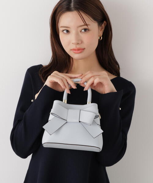 PROPORTION BODY DRESSING（プロポーションボディドレッシング）の「フロントリボンバッグミニ / 1216181105（ショルダーバッグ・レディース・イエロー/ブラック/アイボリー/ピンク/ホワイト/ブルー・ﾌﾘ-）」の4枚目の写真