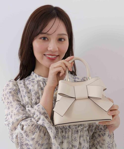 PROPORTION BODY DRESSING（プロポーションボディドレッシング）の「フロントリボンバッグミニ / 1216181105（ショルダーバッグ・レディース・イエロー/ブラック/アイボリー/ピンク/ホワイト/ブルー・ﾌﾘ-）」の3枚目の写真