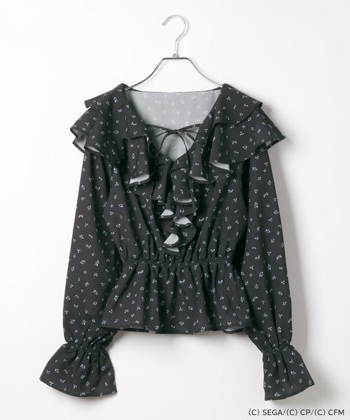 Heather(ヘザー)の「【プロジェクトセカイ×ZOZOTOWN】MORE MORE JUMP!ラッフルリボンブラウス 659943(シャツ/ブラウス・レディース・ブルー/エメラルド/グリーン/ピンク/レッド/オレンジ・FREE)」の4枚目の写真