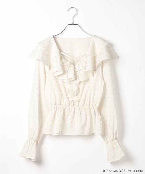 Heather(ヘザー)の「【プロジェクトセカイ×ZOZOTOWN】MORE MORE JUMP!ラッフルリボンブラウス 659943(シャツ/ブラウス・レディース・ブルー/エメラルド/グリーン/ピンク/レッド/オレンジ・FREE)」の2枚目の写真