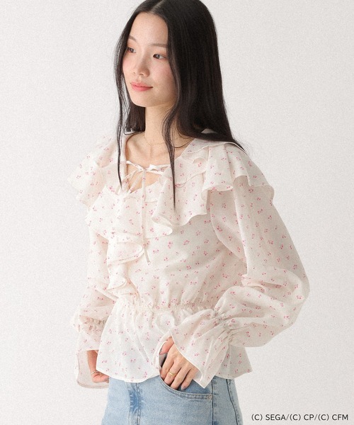 Heather(ヘザー)の「【プロジェクトセカイ×ZOZOTOWN】MORE MORE JUMP!ラッフルリボンブラウス 659943(シャツ/ブラウス・レディース・ブルー/エメラルド/グリーン/ピンク/レッド/オレンジ・FREE)」の21枚目の写真