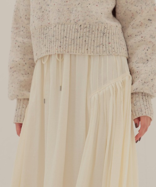 DRESSLAVE(ドレスレイブ)の「silky sheer gather skirt(シルキーシアーギャザースカート)(スカート・レディース・グレー/ホワイト・38)」の5枚目の写真