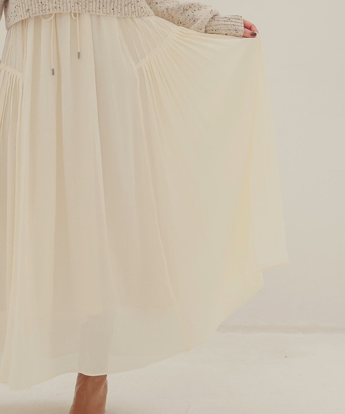 DRESSLAVE(ドレスレイブ)の「silky sheer gather skirt(シルキーシアーギャザースカート)(スカート・レディース・グレー/ホワイト・38)」の6枚目の写真