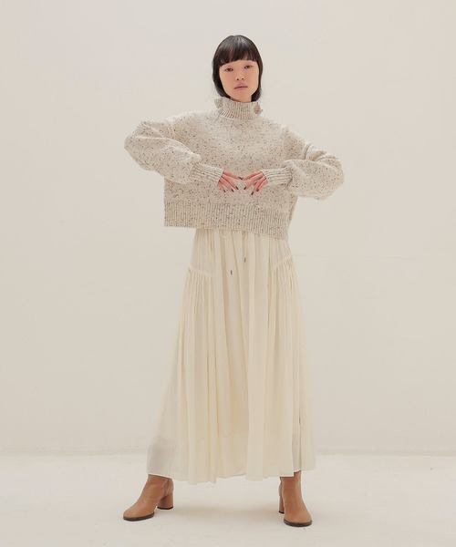 DRESSLAVE(ドレスレイブ)の「silky sheer gather skirt(シルキーシアーギャザースカート)(スカート・レディース・グレー/ホワイト・38)」の16枚目の写真