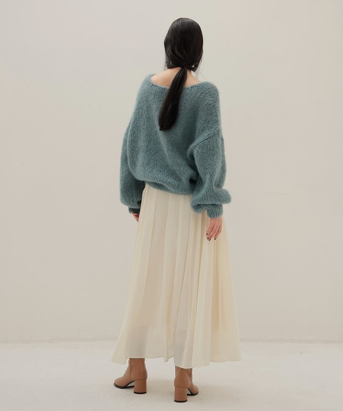 DRESSLAVE(ドレスレイブ)の「silky sheer gather skirt(シルキーシアーギャザースカート)(スカート・レディース・グレー/ホワイト・38)」の9枚目の写真