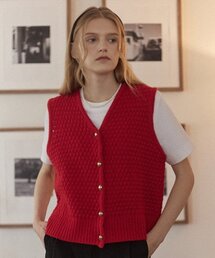 NONLOCAL（ノンローカル）の「ツイードゴルディッシュニットベスト - レッド（ベスト）」