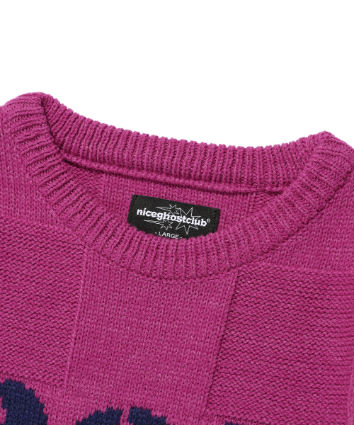 NICE GHOST CLUB(ナイスゴーストクラブ)の「BOY L/S KNIT TEE_PINK(NG2EFUK607A)(ニット/セーター・レディース・ピンク・S/M/L)」の3枚目の写真