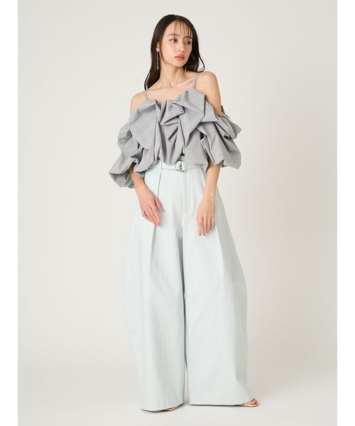 FRAY I.D（フレイアイディー）の「ワイドバレルレッグパンツ（その他パンツ・レディース・ブラック/ライトブルー/キャメル・0/1）」の14枚目の写真