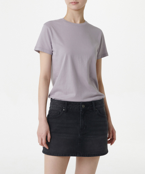 MUSINSA STANDARD WOMAN（ムシンサスタンダードウーマン）の「ウィメンズモーダルブレンドベーシッククルーネックTシャツ[パープルグレー]（Tシャツ/カットソー・レディース・その他・MEDIUM/SMALL/X-SMALL/LARGE）」の3枚目の写真