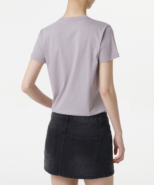 MUSINSA STANDARD WOMAN（ムシンサスタンダードウーマン）の「ウィメンズモーダルブレンドベーシッククルーネックTシャツ[パープルグレー]（Tシャツ/カットソー・レディース・その他・MEDIUM/SMALL/X-SMALL/LARGE）」の4枚目の写真