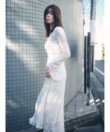 FRAY I.D（フレイアイディー）の「スクエアネックストレッチレースワンピース（ワンピース）」