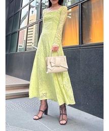 FRAY I.D（フレイアイディー）の「スクエアネックストレッチレースワンピース（ワンピース）」