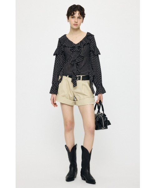 MOUSSY(マウジー)の「【26年SS新作】ROLL UP HEM CHINO ショートパンツ(その他パンツ・レディース・ネイビー/ライトベージュ・2/1)」の12枚目の写真