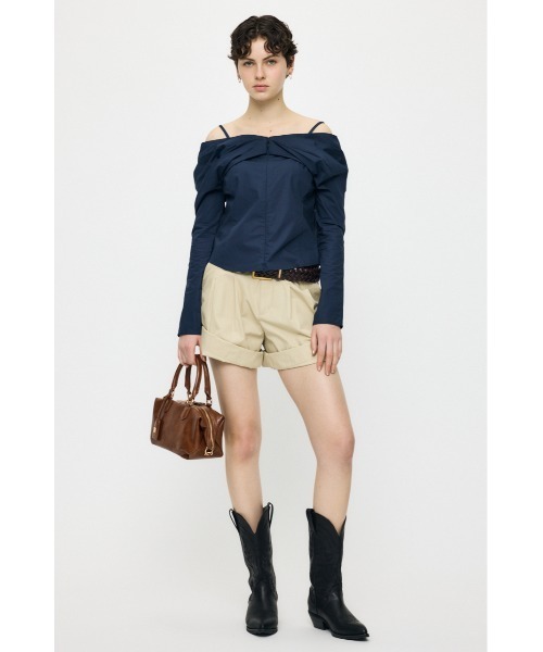MOUSSY(マウジー)の「【26年SS新作】ROLL UP HEM CHINO ショートパンツ(その他パンツ・レディース・ネイビー/ライトベージュ・2/1)」の14枚目の写真