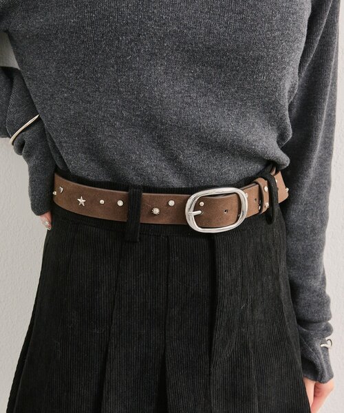 mystic(ミスティック)の「スタッズベルト(ベルト・レディース・ブラウン・ONE SIZE)」の2枚目の写真