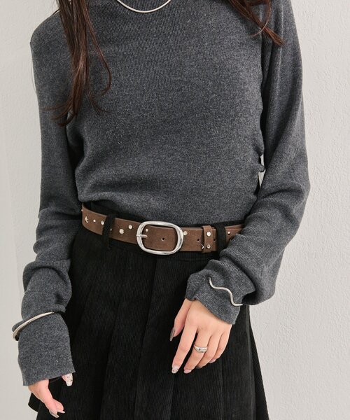 mystic(ミスティック)の「スタッズベルト(ベルト・レディース・ブラウン・ONE SIZE)」の3枚目の写真