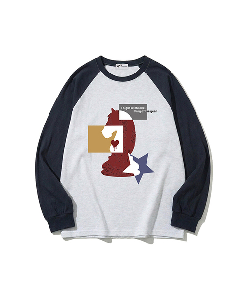 ESCAPEFROM（エスケープフロム）の「ハートオンザボードプリントロングスリーブ [6カラー]（Tシャツ/カットソー・レディース・グレー/ネイビー/ブラック/ホワイト/ピンク/ブラウン・SMALL/MEDIUM/LARGE）」の5枚目の写真