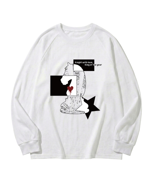 ESCAPEFROM（エスケープフロム）の「ハートオンザボードプリントロングスリーブ [6カラー]（Tシャツ/カットソー・レディース・グレー/ネイビー/ブラック/ホワイト/ピンク/ブラウン・SMALL/MEDIUM/LARGE）」の7枚目の写真