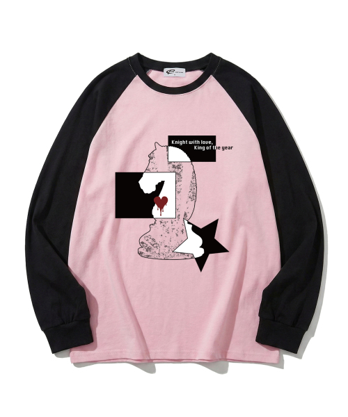 ESCAPEFROM（エスケープフロム）の「ハートオンザボードプリントロングスリーブ [6カラー]（Tシャツ/カットソー・レディース・グレー/ネイビー/ブラック/ホワイト/ピンク/ブラウン・SMALL/MEDIUM/LARGE）」の9枚目の写真