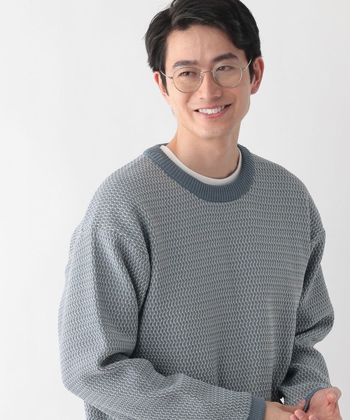 GLOBAL WORK(グローバルワーク)の「トクトク2SETカノコニットプルオーバー&長袖Tシャツ/647557(ニット/セーター・メンズ・ベージュ/ネイビー/ミント/チャコールグレー/サックスブルー・LARGE/MEDIUM/SMALL/X-LARGE)」の5枚目の写真