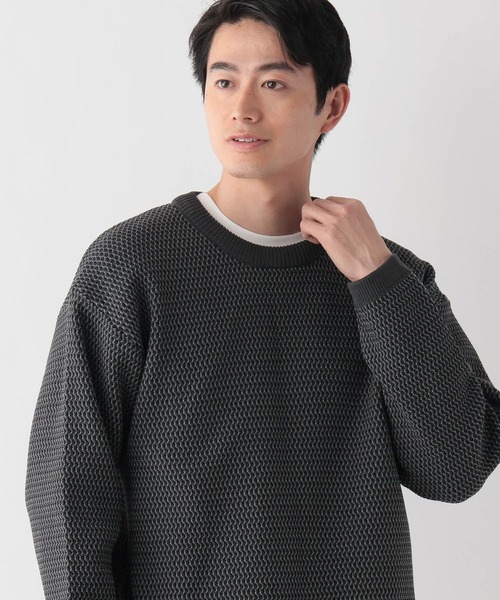 GLOBAL WORK(グローバルワーク)の「トクトク2SETカノコニットプルオーバー&長袖Tシャツ/647557(ニット/セーター・メンズ・ベージュ/ネイビー/ミント/チャコールグレー/サックスブルー・LARGE/MEDIUM/SMALL/X-LARGE)」の11枚目の写真